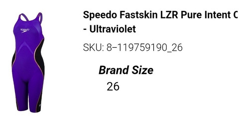 Fastskin Speedo Lzr Pure Intent T26 esp Cerrada 