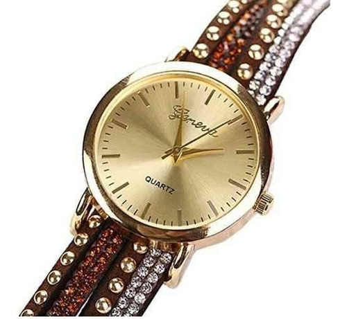 Ledhill Ginebra Crystal Rivet Wrap Pulsera Muñeca Reloj Mar