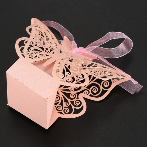 Para Caja De Recuerdos De Boda Con Forma De Mariposa, 50