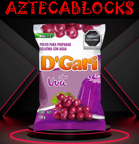 Dgari® 3 Gelatinas De Agua Sabor Uva Rinde Un Litro Wow