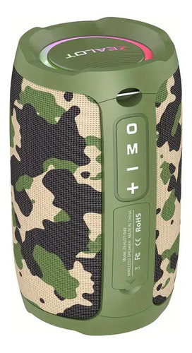 Altavoz Bluetooth Zealot S49 20w De Camuflaje Resistente Al