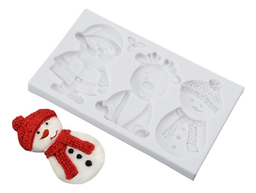 Molde De Silicona Elk Snowman Para Fondant Con Temática Navi