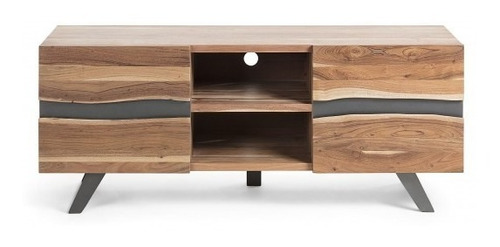 Mueble De Tv Zeus Madera Maciza Y Acero