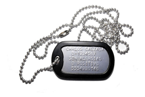 Dog Tag Placa Identificacion Militar La Mejor Calidad Compar