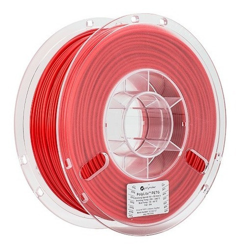 Filamento Polymaker Polylite Petg, 1.75mm - 1kg Color Rojo