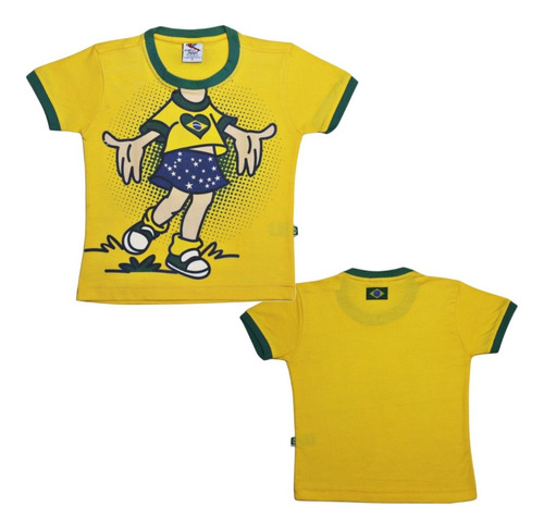 Camiseta Brasil Infantil Menina De Ótima Qualidade