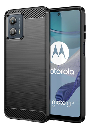 Funda Moto G53 5g Tpu Suave Fibra De Carbono