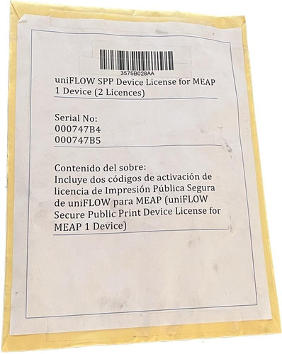 Uniflow Spp Device License For Meap 1 Device