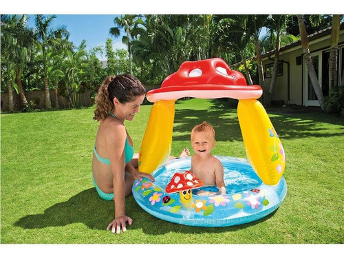 Piscina Cogumelo Divertido 45l Com Cobertura - Intex