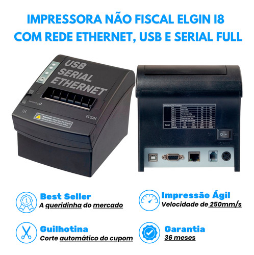 Kit Impressora Não Fiscal Restaurante + Leitor Código Barras Preto