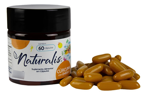 Cúrcuma Com Óleo De Peixe Naturalis Com 60 Cápsulas