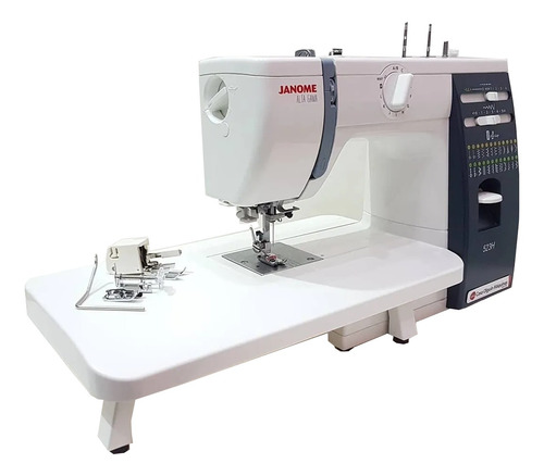 Imagen 4 de 4 de Máquina de coser semi industrial recta Janome 523H blanca y negra 220V