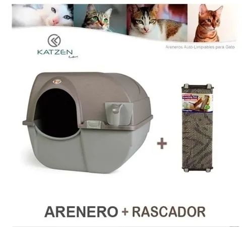 Arenero Autolimpiable para Gato Omega Paw Tamaño Grande Color Café