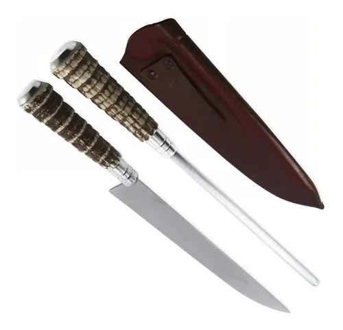 comprar Conjunto N°7 Aço Inox Cabo Artesanal Tatu Resina Bu002Fcouro
