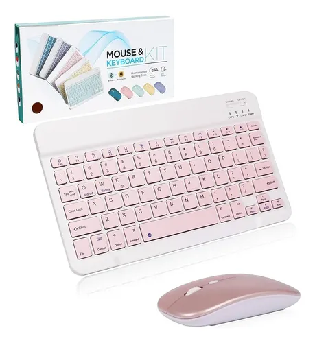 Kit Teclado Recargable Y Mouse Bluetooth Tablet Celular