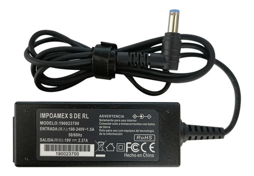 Cargador Acer 19v 2.37a Pta. 1.7 Mm. A314-31 A314-32 A110