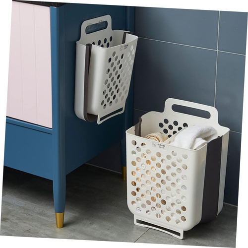 1 Set Cesto Para Ropa Colgado De La Pared Cesto De Plástico