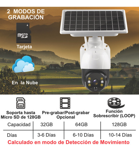 Camara Wifi Solar Cctv Panel Con Baterías Full Hd 3mp Icsee Color Blanco Con Negro