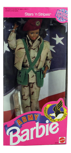 Estrellas N Rayas Ejército Barbie Afroamericano