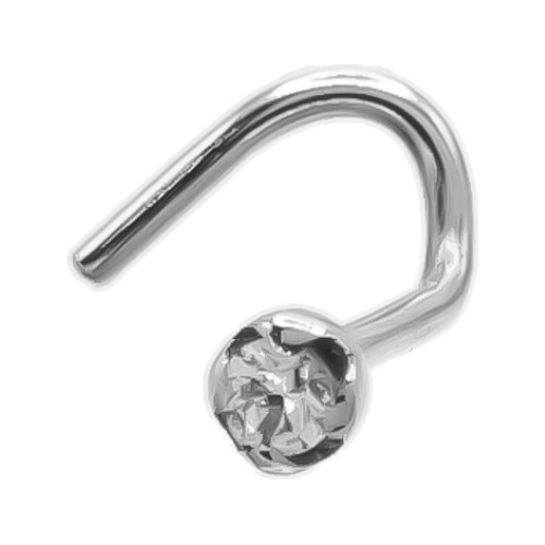 Piercing Aro Nariz Nostril Plata 925 Piedra 1.75mm Copawa 