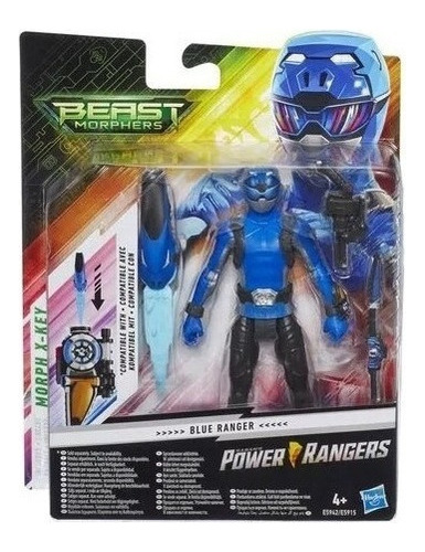 Boneco Power Rangers Blue Ranger 15 Cm Pronta Entrega