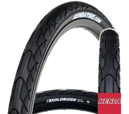 Roda de bicicleta Kenda Kolonizer K1112, cor preta, 700" de diâmetro x 38" de largura - pacote x 2 unidades