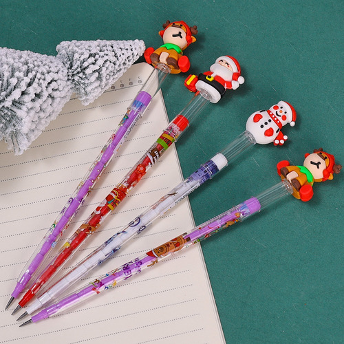 Lápices De Dibujos Animados Navideños Sin Afilar, 5 Unidades