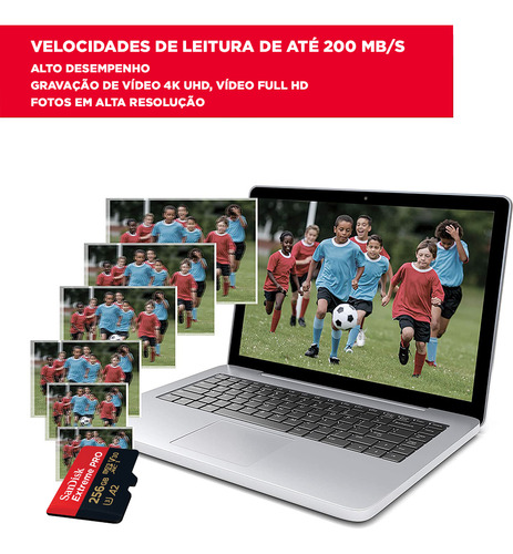 Cartão Memória Microsd Sandisk 256gb Micro Sd Com Adaptador