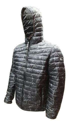 Campera Hombre Inflada Impermeable Capucha  Simil Pluma Tipo Uniclo Invierno Sky Urbana Termica  