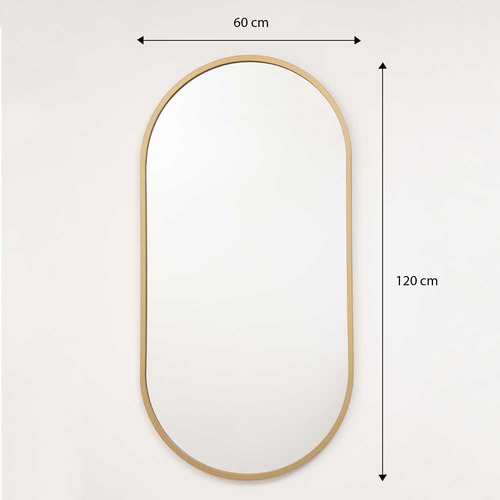 Espejo Torrejon Ovalado 60 Cm Dorado