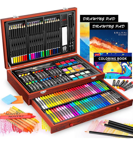 Suministros De Arte, Caliart 153-pack Deluxe Wooden Art Set 