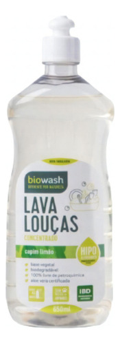 Kit 2 Detergente Lava Louças Capim Limão Biowash 650ml