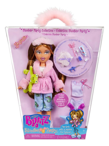 Muñeca Yasmin Bratz Slumber Party - Incluye 2 Pijamas Moda