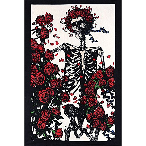 Tapiz Mini 3d Grateful Dead Skeleton & Roses Pared, 30x...