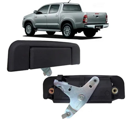 Maçaneta Externa Tampa Caçamba Hilux Preta Após 2005