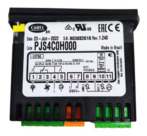 Imagem 7 de 10 de Controlador Carel Metalfrio Pjs4c0h000 Ref Pyp40z01y9 220v