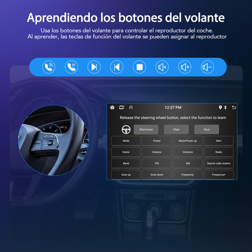 Autoestéreo Gearelec 9007232K Carplay led cam audio para automóvil