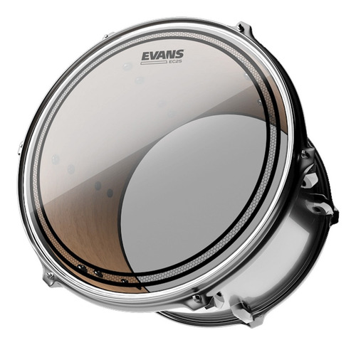 Imagen 2 de 7 de Parche Evans Ec2 Hidraulico Clear Capa Doble 14 Pulgadas