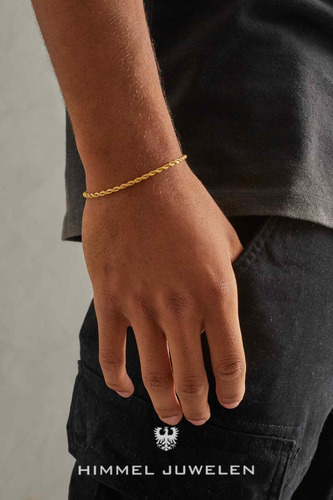 Pulsera Rope Tourbillon 3mm Estuche Premium Enchape Oro 18k