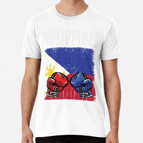 Remera Camisa De Boxeo De Filipinas Con Guantes Y Bandera De