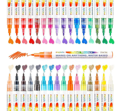Rotuladores De Pintura Acrílica De 32 Colores, Incluye 10 Ma