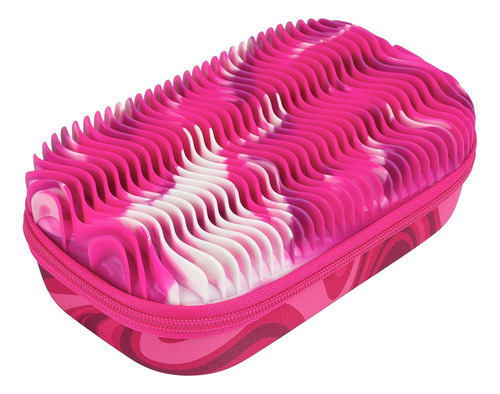 Caja De Lápices Ondulada Rosa Para Niñas, Estuche Sensorial