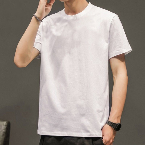 Playera Básica Delgada Casual Cuello Redondo Hombre