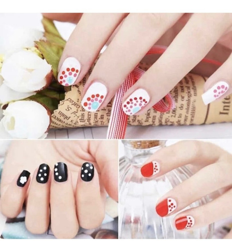 Imagen 4 de 10 de Set X 5 Pinceles Dotting Decoración De Uñas Puntero Nail Art