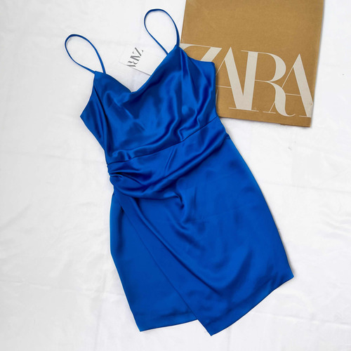 Vestido Satinado Azul Zara - Ref. 8514/173