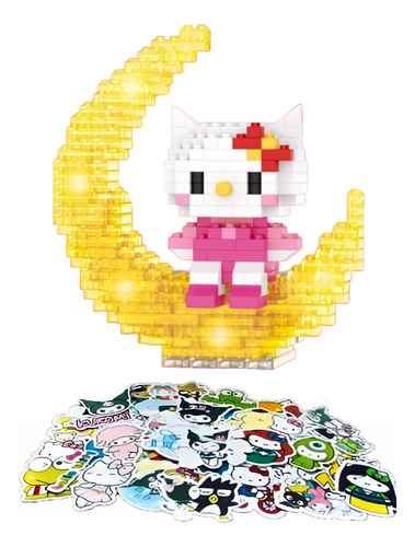 Set Bloques Armables Hello Kitty Con Led +50 Stickers Sanrio