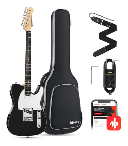 Guitarra Electrica Donner Telecaster Para Principiante Negra