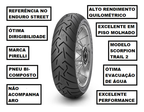 Pneu Pirelli Traseiro 160/60-17 Scorpion Trail Ii Versys 650