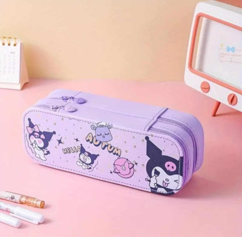 Lapicera Sanrio + Juego De Papelería Hello Kitty, Kuromi Morado Kuromi