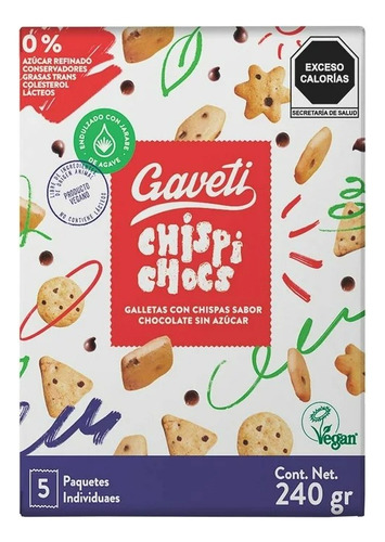 Galletas Gaveti Con Chispas De Chocolate Con 5 Paquetes Indi